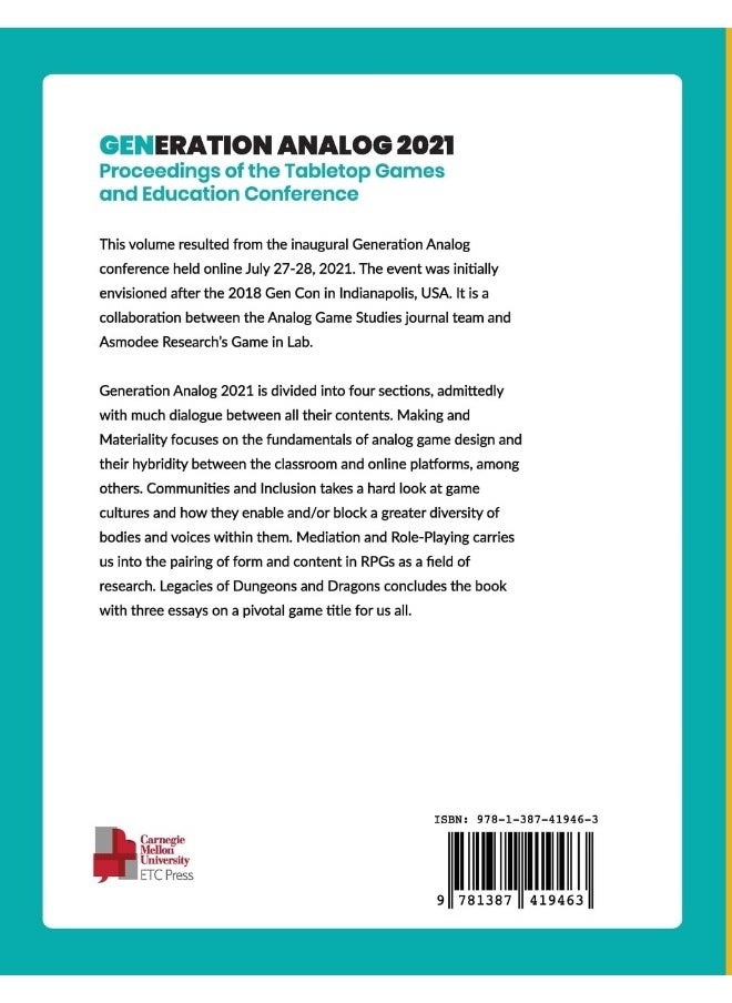 Generation Analog 2021: Proceedings of the Tabletop Games and Education Conference  - Image 2