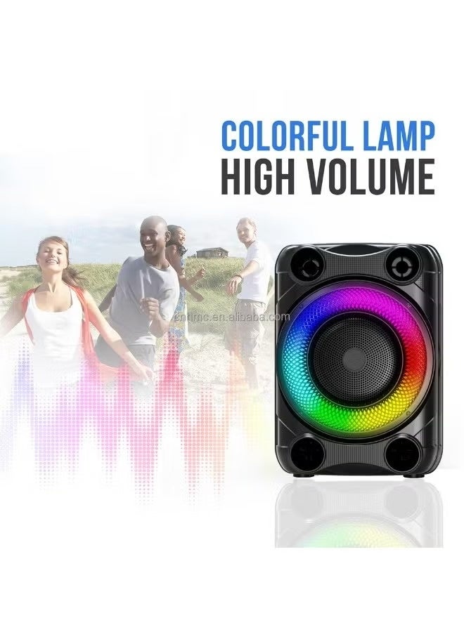 singe Portable Wireless Super Bass RGB 8 Inch Speaker ZQS8148 with Mic Black - Image 2