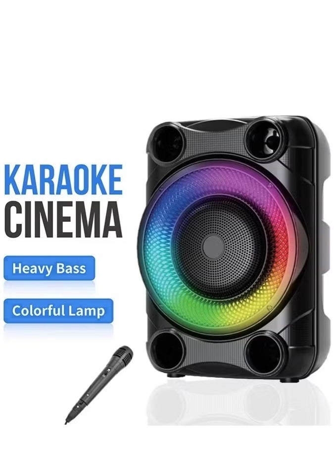 singe Portable Wireless Super Bass RGB 8 Inch Speaker ZQS8148 with Mic Black - Image 5