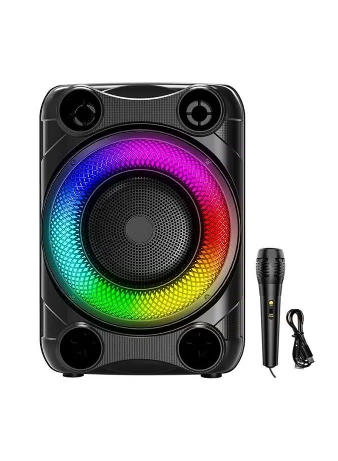 singe Portable Wireless Super Bass RGB 8 Inch Speaker ZQS8148 with Mic Black - Image 1