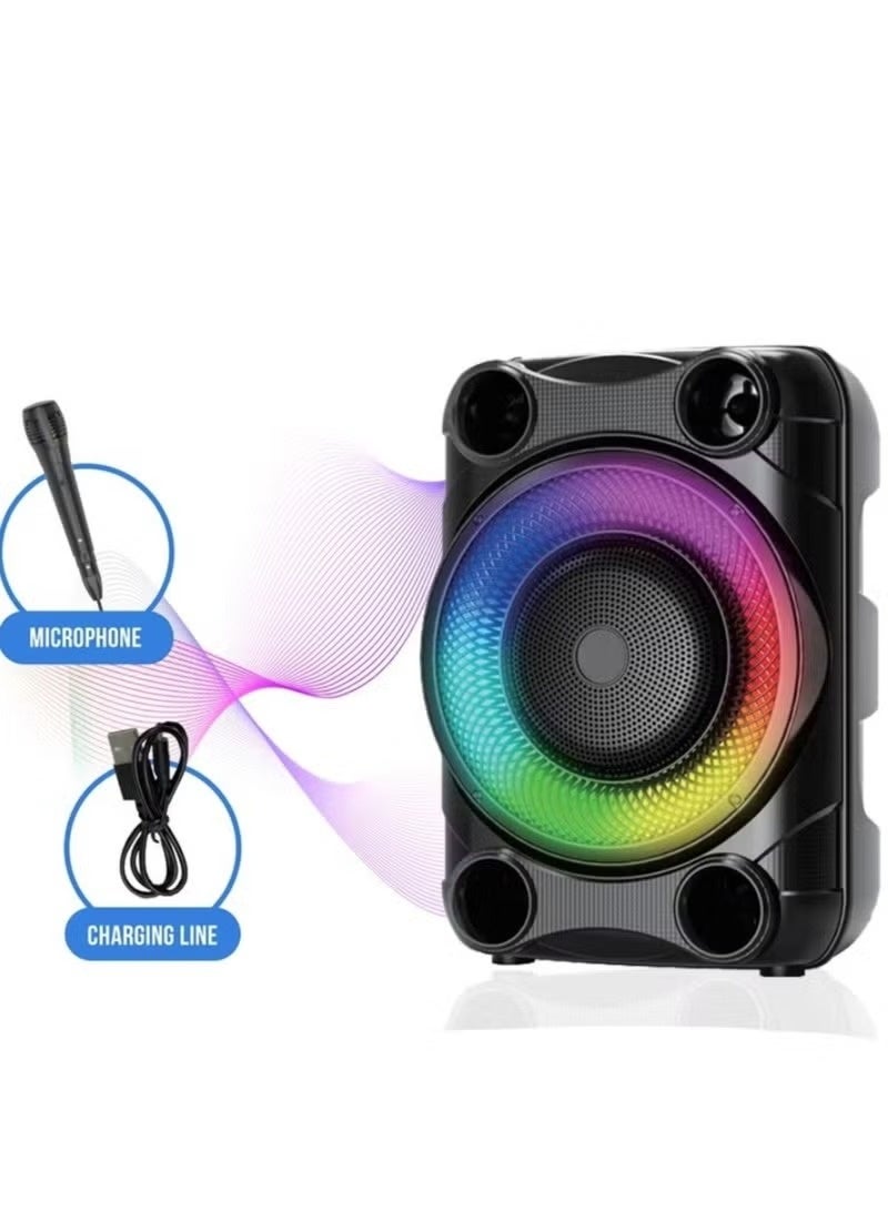 singe Portable Wireless Super Bass RGB 8 Inch Speaker ZQS8148 with Mic Black - Image 4