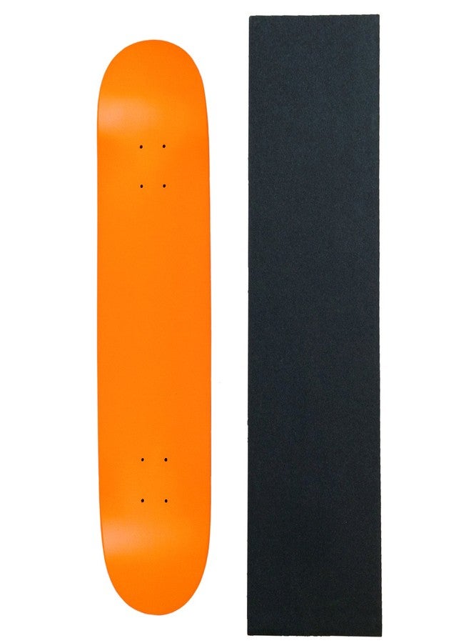 Moose Blank Skateboared Deck 7.75" NEON Orange - with Griptape