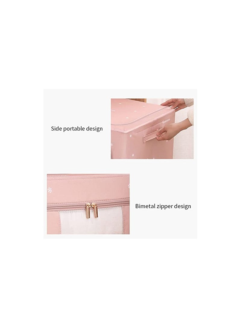 سبيس شوب صناديق تخزين صندوق تخزين ملابس منزلي سعة كبيرة خزانة صندوق تخزين قابل للطي قماش تخزين الملابس صندوق فرز سهل التخزين 100 لتر - Image 5