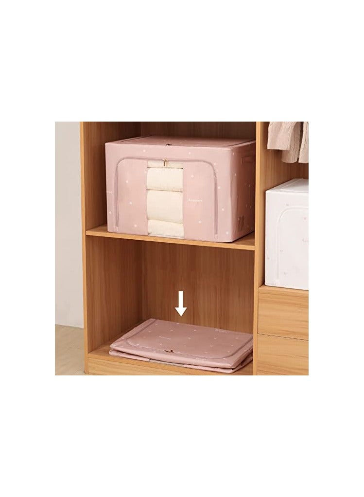 سبيس شوب صناديق تخزين صندوق تخزين ملابس منزلي سعة كبيرة خزانة صندوق تخزين قابل للطي قماش تخزين الملابس صندوق فرز سهل التخزين 100 لتر - Image 3