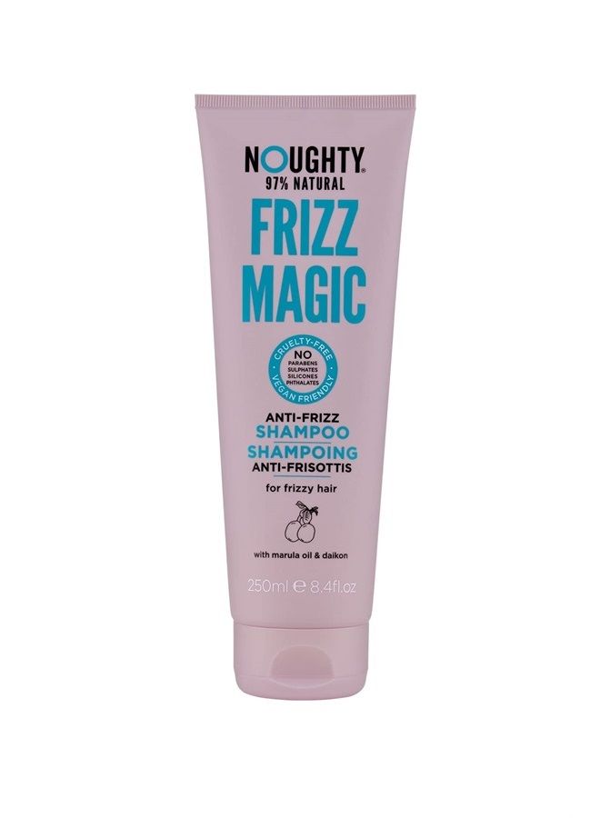NOUGHTY 97% Natural Frizz Magic Shampoo, Anti Frizz Cleanser for Frizzy and Curly Hair to Smooth and Shine with Marula Oil and Daikon, Sulphate Free Vegan Haircare 250ml - Image 1