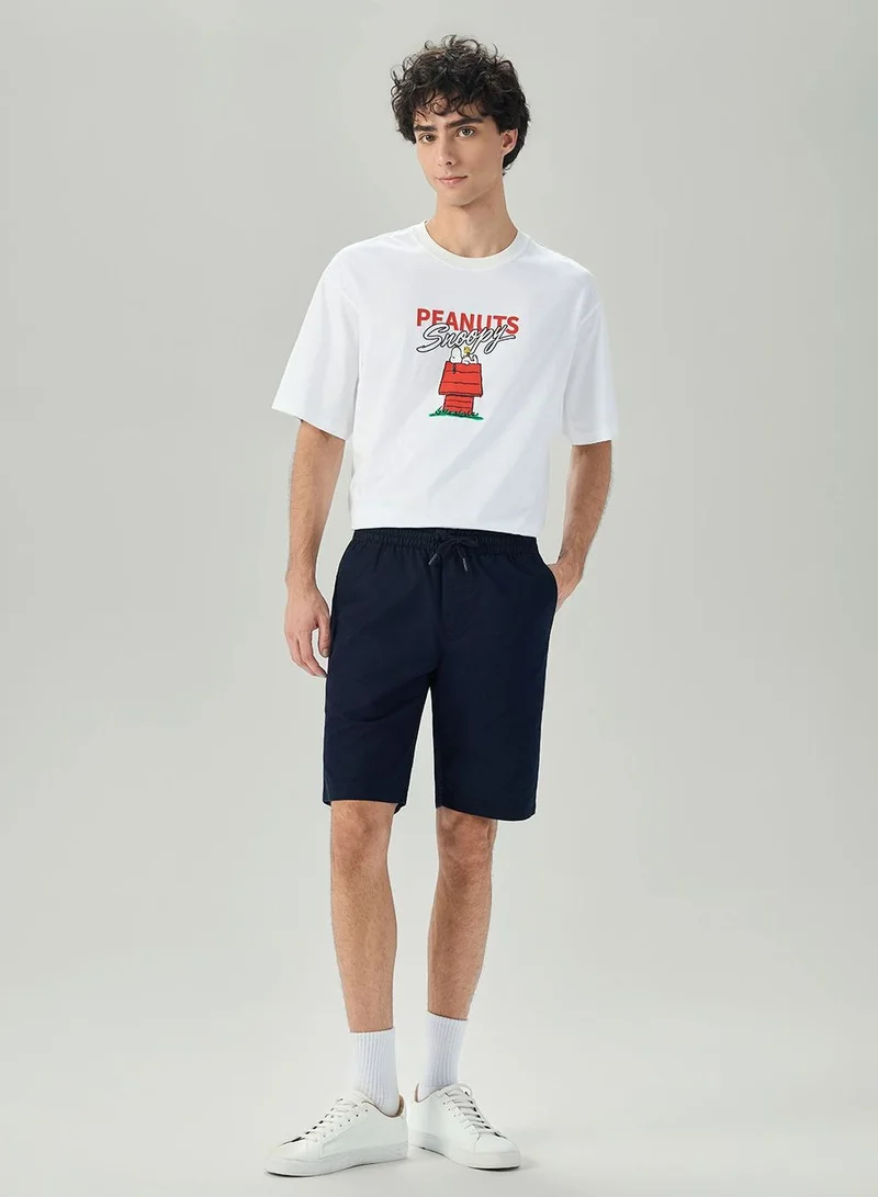 Giordano  Men's Slim Peach Twill Elastic Shorts for Men | Best Price UAE