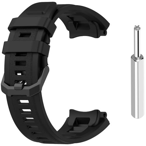 Lijinlan Compatible with Amazfit T-Rex 2 Watch Band Women Men, Replacement Soft Silicone Watch Bracelet Strap for Amazfit Trex 2 Smartwatch Accessory (Black) - Image 1