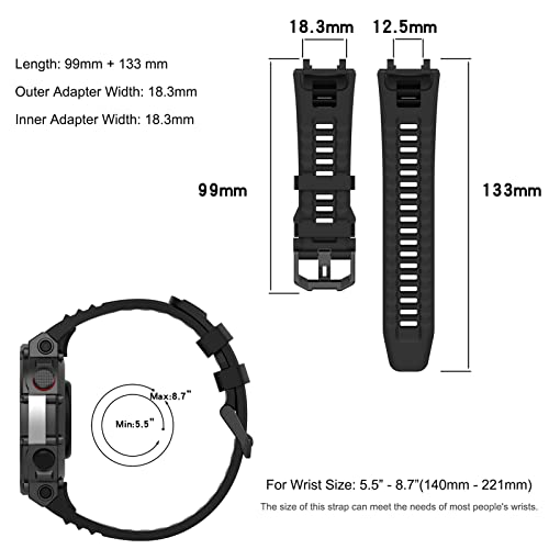 Lijinlan Compatible with Amazfit T-Rex 2 Watch Band Women Men, Replacement Soft Silicone Watch Bracelet Strap for Amazfit Trex 2 Smartwatch Accessory (Black) - Image 4