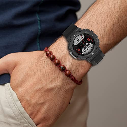 Lijinlan Compatible with Amazfit T-Rex 2 Watch Band Women Men, Replacement Soft Silicone Watch Bracelet Strap for Amazfit Trex 2 Smartwatch Accessory (Black) - Image 5