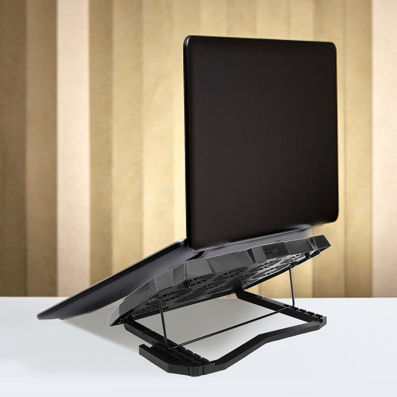 Laptop Cooler Cooling Pad with 12 High Speed Fans, 3500RPM Type C Laptop Fan Cooling Stand, 5 Height Adjustable Portable Design for Gaming Home Office Use - Image 3