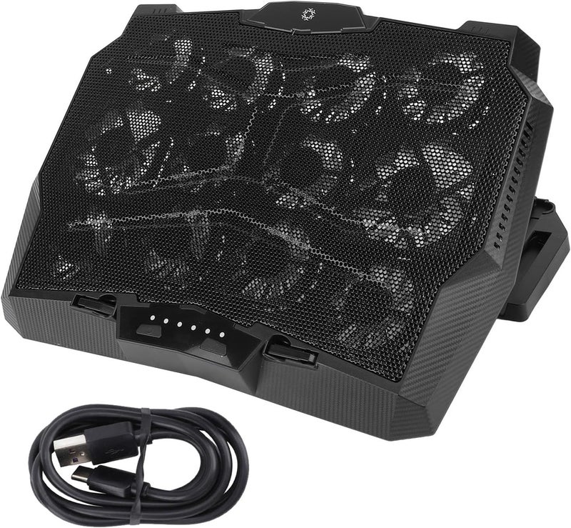 Laptop Cooler Cooling Pad with 12 High Speed Fans, 3500RPM Type C Laptop Fan Cooling Stand, 5 Height Adjustable Portable Design for Gaming Home Office Use - Image 1