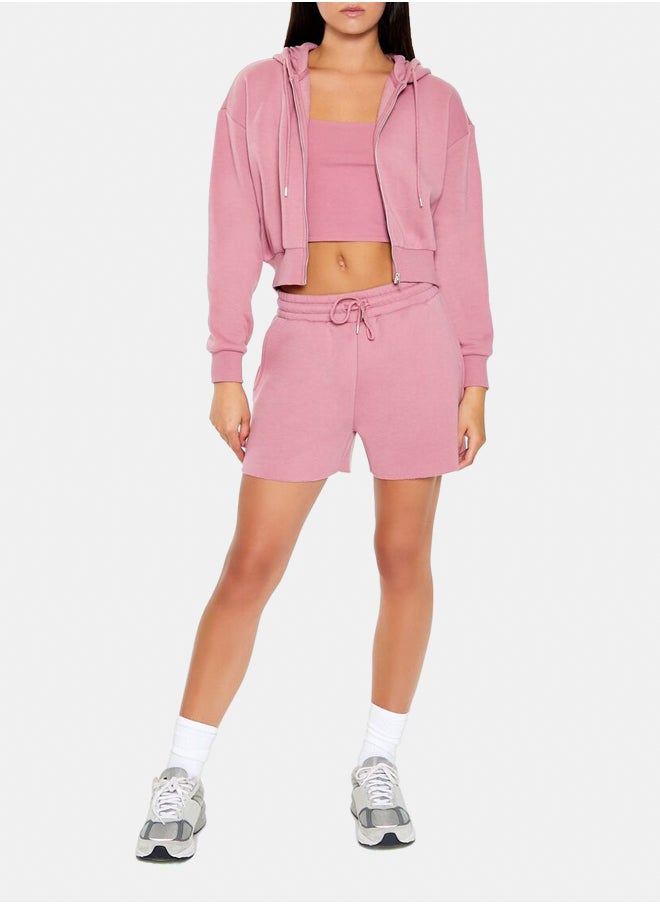 FOREVER 21 - Cropped Zip-Up Hoodie - Image 1