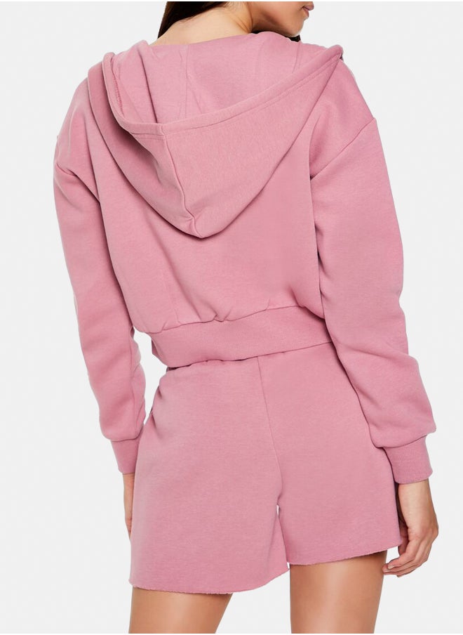 FOREVER 21 - Cropped Zip-Up Hoodie - Image 1