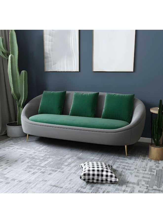 Ripple FURNITURE UAE Homes Fabric Tuxedo Arm Loveseat, 3-Seater Settee, Taupe (Grey/Green)  - Image 1
