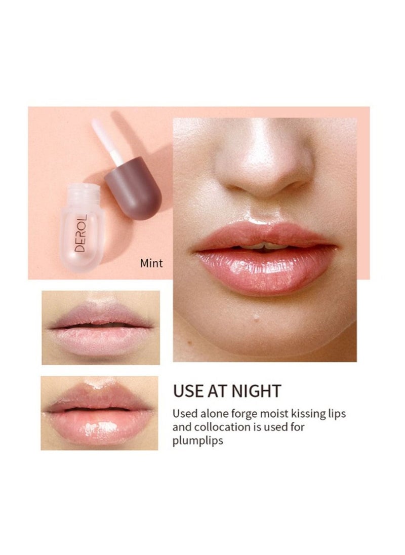 DEROL - Lip Plumper Set 2PCS Day and Night Maximizer Hydrating Lip Care Maximizer Volume Balm Extreme Buxom Plant Lip Essence Oil Treatment Serum for Dry Cracked Lips Hydrating Plumping Gloss Kit - Image 1