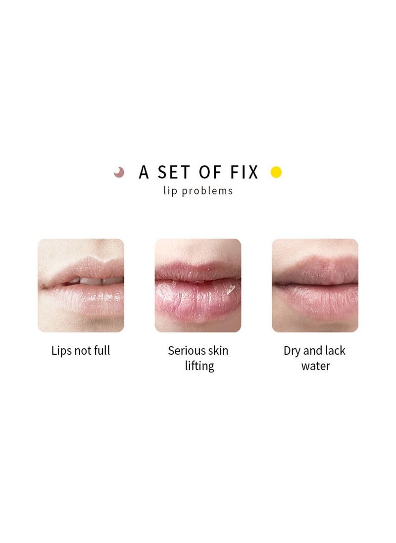 DEROL - Lip Plumper Set 2PCS Day and Night Maximizer Hydrating Lip Care Maximizer Volume Balm Extreme Buxom Plant Lip Essence Oil Treatment Serum for Dry Cracked Lips Hydrating Plumping Gloss Kit - Image 1