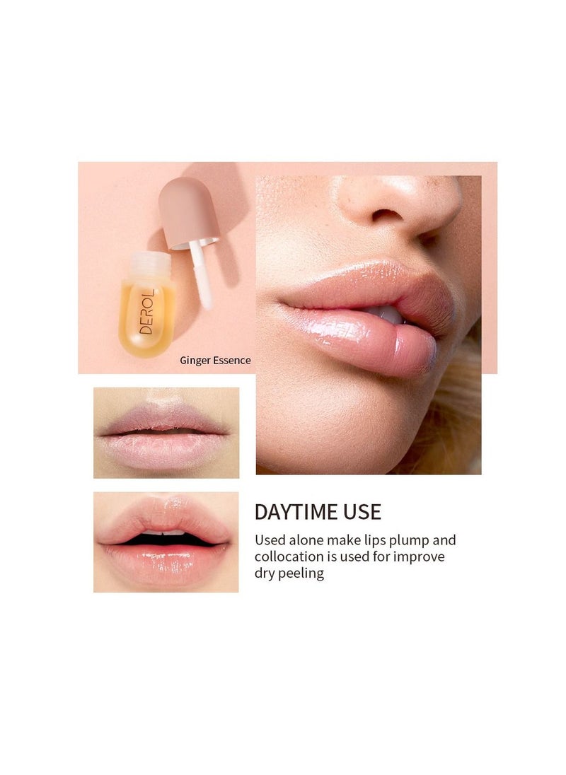 DEROL - Lip Plumper Set 2PCS Day and Night Maximizer Hydrating Lip Care Maximizer Volume Balm Extreme Buxom Plant Lip Essence Oil Treatment Serum for Dry Cracked Lips Hydrating Plumping Gloss Kit - Image 1
