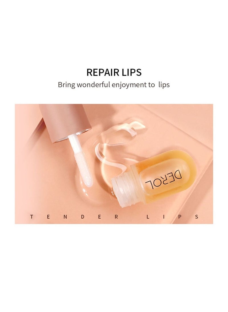 DEROL - Lip Plumper Set 2PCS Day and Night Maximizer Hydrating Lip Care Maximizer Volume Balm Extreme Buxom Plant Lip Essence Oil Treatment Serum for Dry Cracked Lips Hydrating Plumping Gloss Kit - Image 1