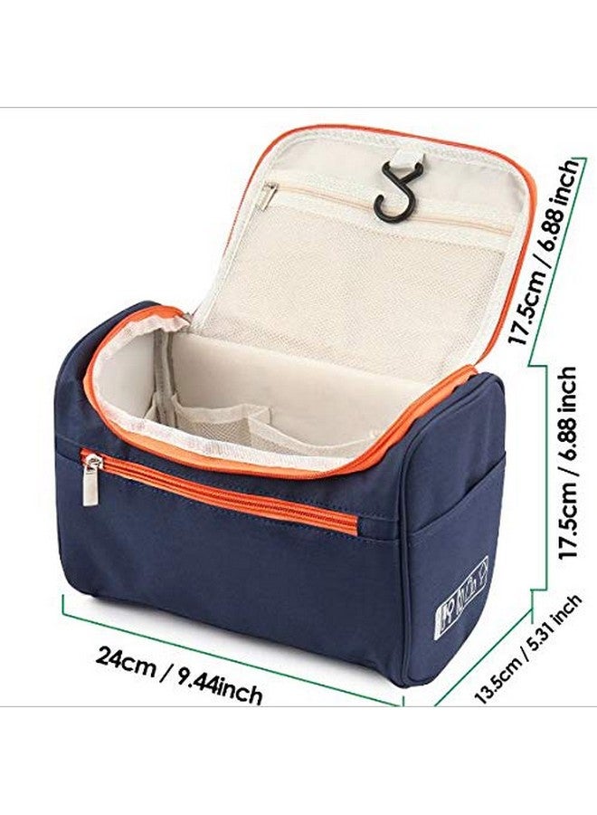 EAYIRA Travel Bag Extra Large Makeup Organiser Cosmetic Case Household Grooming Kit Storage Travel Kit Pack with Hook,Travel Bag for Women Travel, Makeup Bag (Navy Blue) - Image 3