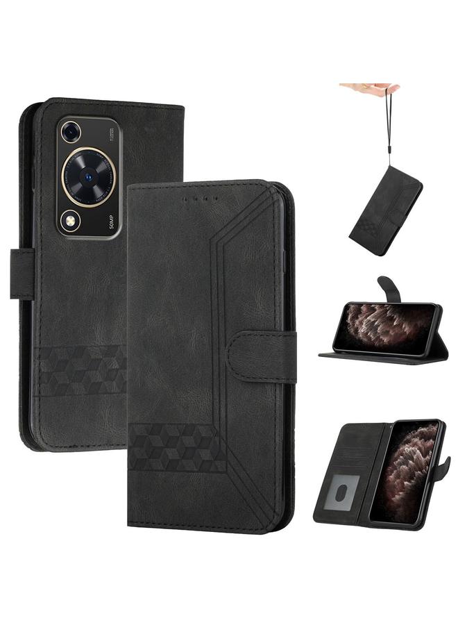 S-TOP Case For Huawei Enjoy 70 / nova Y72 Cubic Skin Feel Flip Leather Phone Case - Image 1