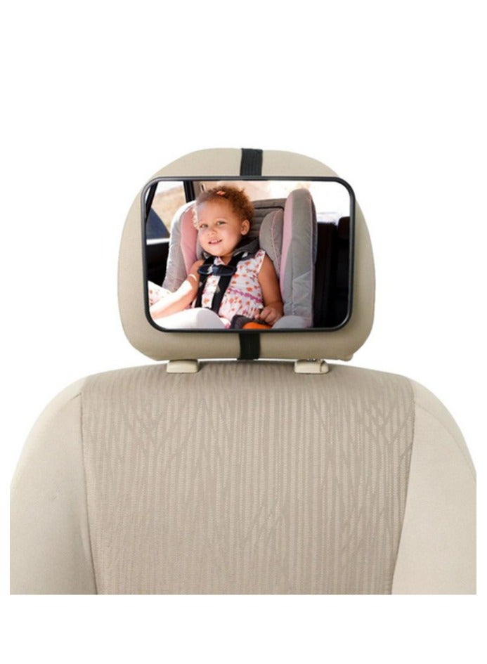 Halamine Car Backseat Safety Mirror, Baby Car Mirror for Back Seat Rear View, 100% Shatterproof, Premium Black Frame Car Rear View, 23.5cm*15cm，Black - Image 3