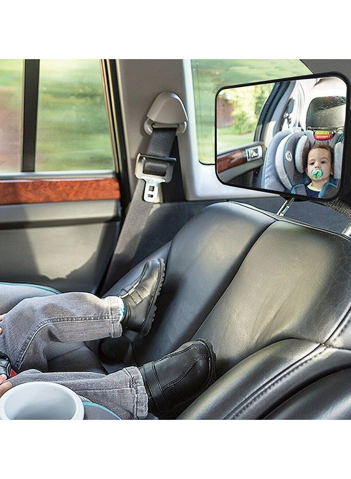 Halamine Car Backseat Safety Mirror, Baby Car Mirror for Back Seat Rear View, 100% Shatterproof, Premium Black Frame Car Rear View, 23.5cm*15cm，Black - Image 4