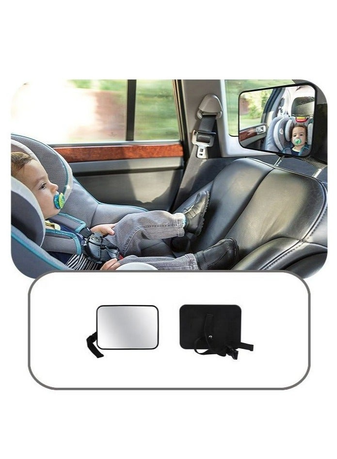 Halamine Car Backseat Safety Mirror, Baby Car Mirror for Back Seat Rear View, 100% Shatterproof, Premium Black Frame Car Rear View, 23.5cm*15cm，Black - Image 2