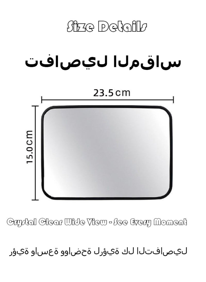 Car Backseat Safety Mirror, Baby Car Mirror for Back Seat Rear View, 100% Shatterproof, Premium Black Frame Car Rear View, 23.5cm*15cm，Black - Image 4