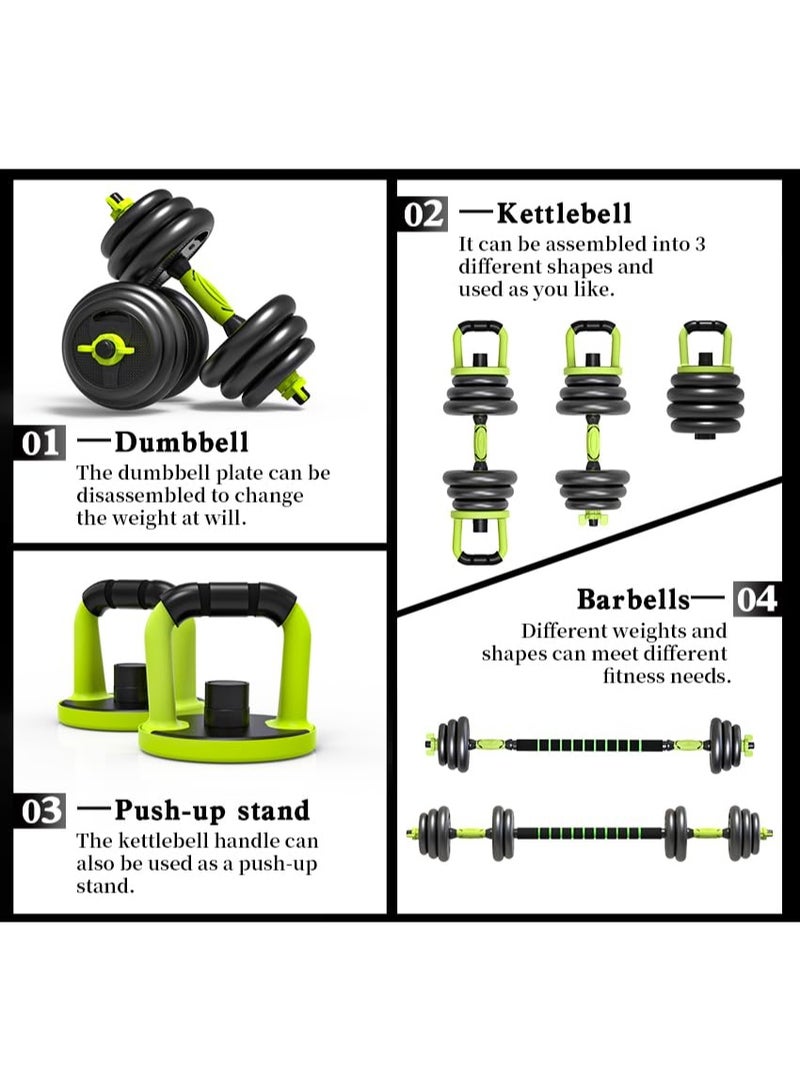 SportQ 7 in 1 Multi Use Dumbbells Set - Pair Dumbbell, Kettlebell, Abdominal Wheel, Push Handle, Straight Bar Extension and Zigzag – Adjustable Weights Home Gym in Your Home - Image 3