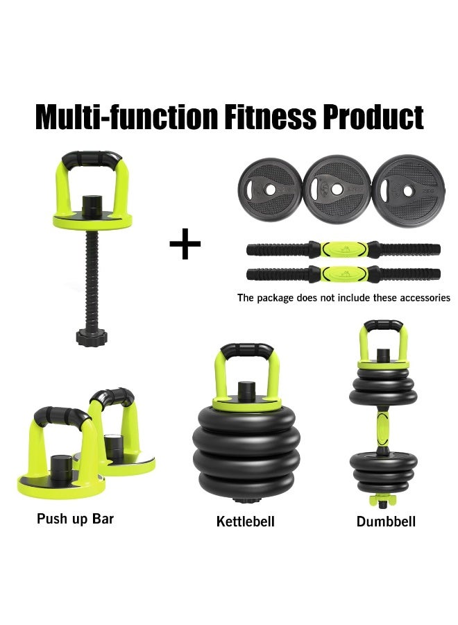 SportQ 7 in 1 Multi Use Dumbbells Set - Pair Dumbbell, Kettlebell, Abdominal Wheel, Push Handle, Straight Bar Extension and Zigzag – Adjustable Weights Home Gym in Your Home - Image 4