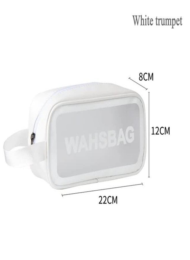 CherryBox Cosmetic Makeup Organizer Toiletry Bag Grooming Kit Portable Organizer Case Carry Water Proof Pouch for Women and Men with Zipper (Small, White) - Image 2