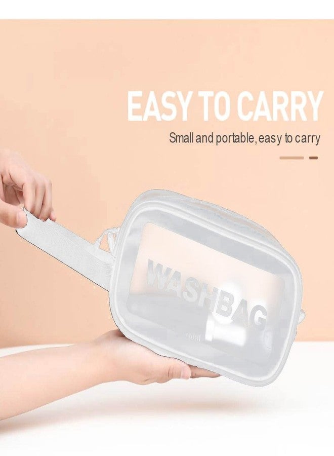 CherryBox Cosmetic Makeup Organizer Toiletry Bag Grooming Kit Portable Organizer Case Carry Water Proof Pouch for Women and Men with Zipper (Small, White) - Image 3