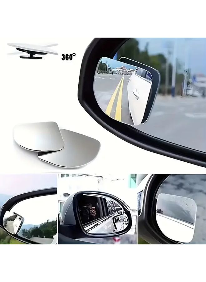 3 Pairs Fan Shaped Hd Glass Blind Spot Mirrors Frameless Adjustable Convex Wide Angle Rear View Mirror for Cars Vans Suvs Trucks Universal Fit Enhanced Visibility Style Car Accessories - Image 4