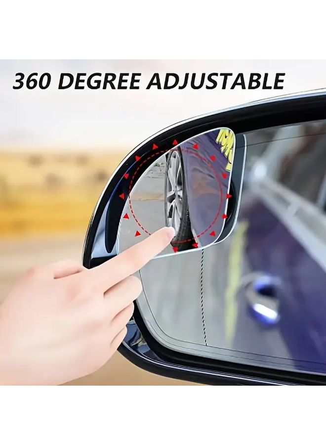 3 Pairs Fan Shaped Hd Glass Blind Spot Mirrors Frameless Adjustable Convex Wide Angle Rear View Mirror for Cars Vans Suvs Trucks Universal Fit Enhanced Visibility Style Car Accessories - Image 3