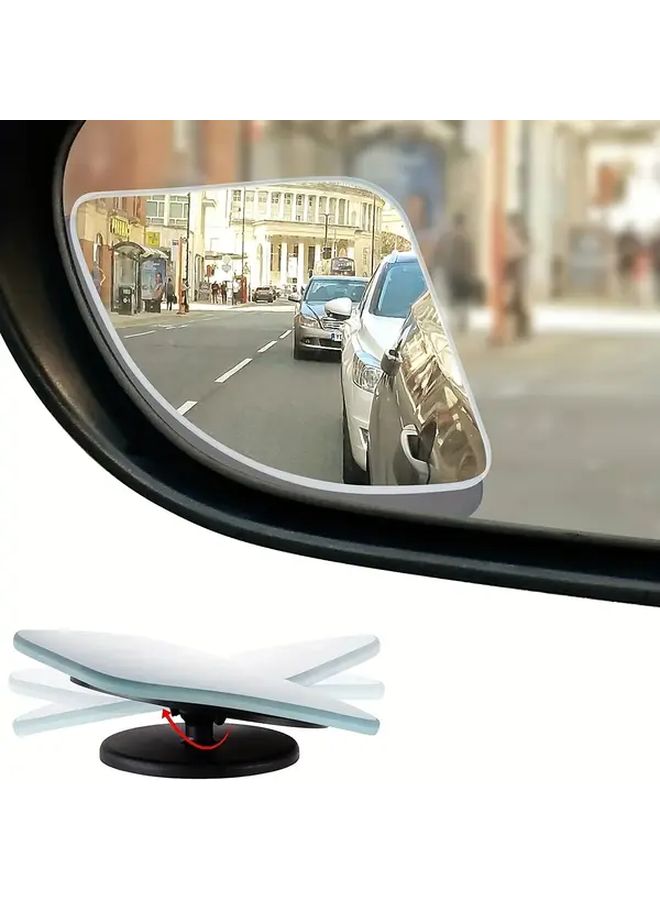 3 Pairs Fan Shaped Hd Glass Blind Spot Mirrors Frameless Adjustable Convex Wide Angle Rear View Mirror for Cars Vans Suvs Trucks Universal Fit Enhanced Visibility Style Car Accessories - Image 1