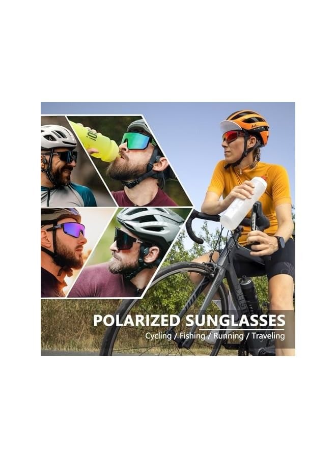 PROMASS Polarized Sports Sunglasses, UV400 Protection Running Mountain Bike Sun Glasses, for Men Women Fishing Running Cycling, with Glasses rope Strap UV Protection Big Frame Goggles (2 PCS) - Image 2