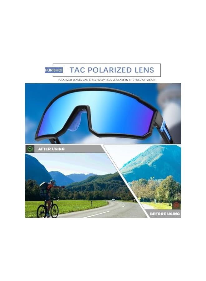 PROMASS Polarized Sports Sunglasses, UV400 Protection Running Mountain Bike Sun Glasses, for Men Women Fishing Running Cycling, with Glasses rope Strap UV Protection Big Frame Goggles (2 PCS) - Image 3