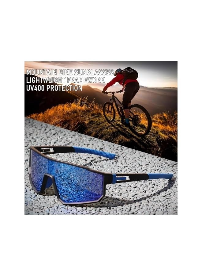 PROMASS Polarized Sports Sunglasses, UV400 Protection Running Mountain Bike Sun Glasses, for Men Women Fishing Running Cycling, with Glasses rope Strap UV Protection Big Frame Goggles (2 PCS) - Image 5