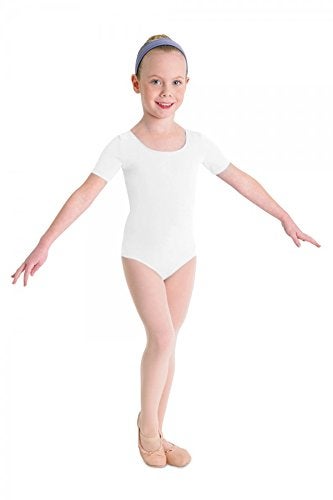 Bloch ليوتارد باليه قصير الأكمام للفتيات من بلوك، أبيض، 4-6 - Image 2