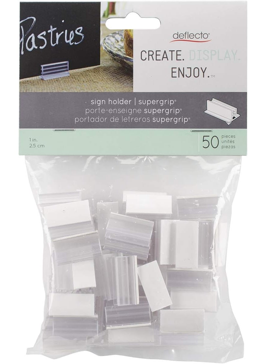 Deflecto Deflecto SuperGrip Sign Holder with Adhesive 50 Piece  - Image 1