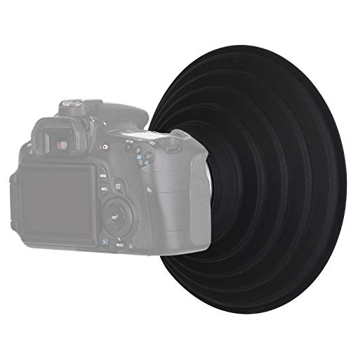 STSEETOP Camera Lens Hood, Collapsible Reversible Filter Thread Rubber Digital Lens Hood DSLR Lens Cap Shade - Image 1