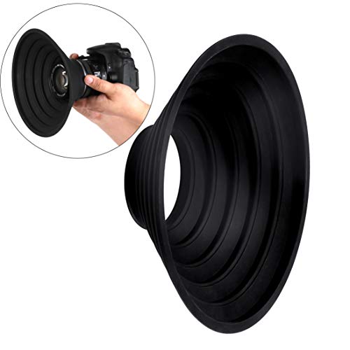 STSEETOP Camera Lens Hood, Collapsible Reversible Filter Thread Rubber Digital Lens Hood DSLR Lens Cap Shade - Image 2