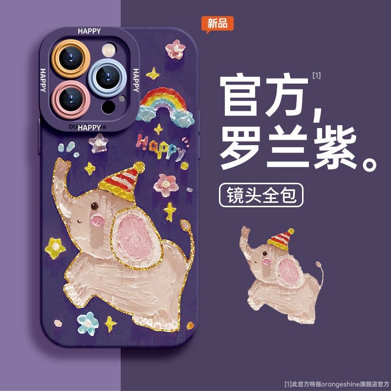 For Apple 14 mobile phone case iphone15promax Dumbo giraffe lanyard 13 cute cartoon 12 sets - Image 2
