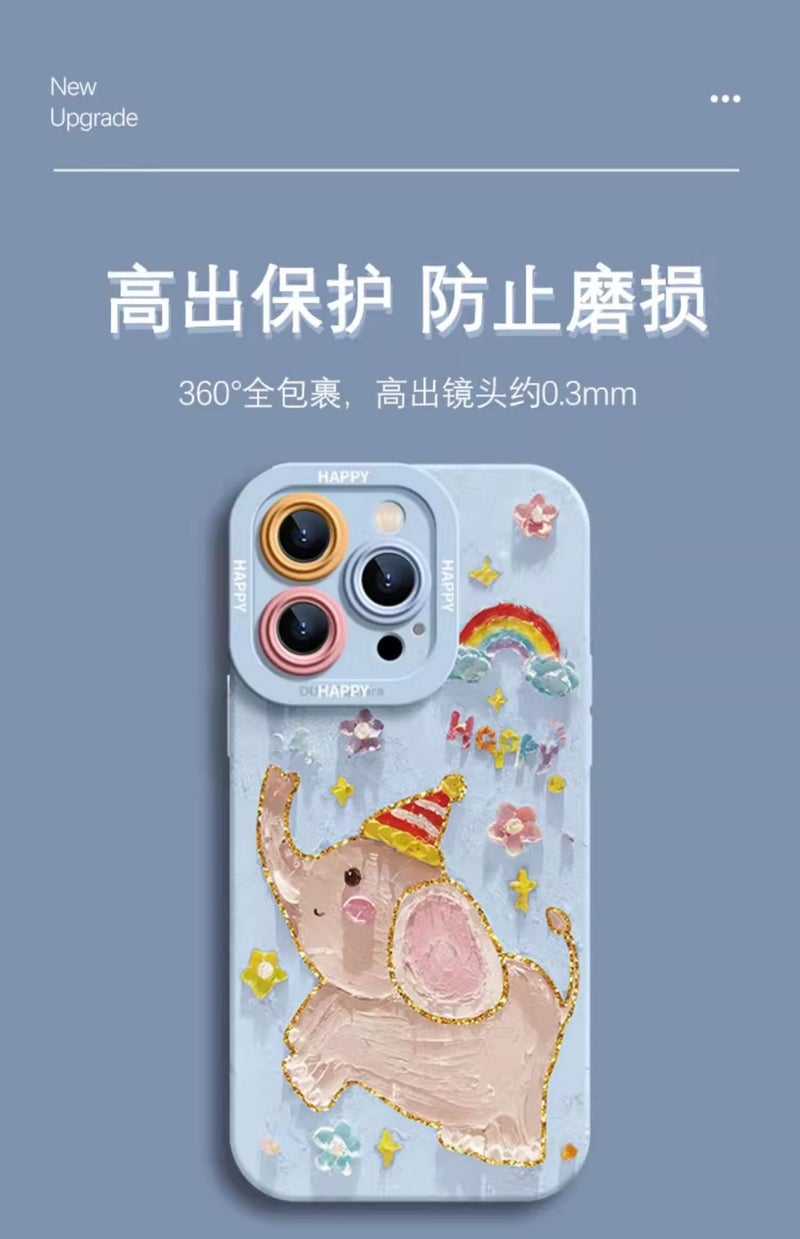 For Apple 14 mobile phone case iphone15promax Dumbo giraffe lanyard 13 cute cartoon 12 sets - Image 4