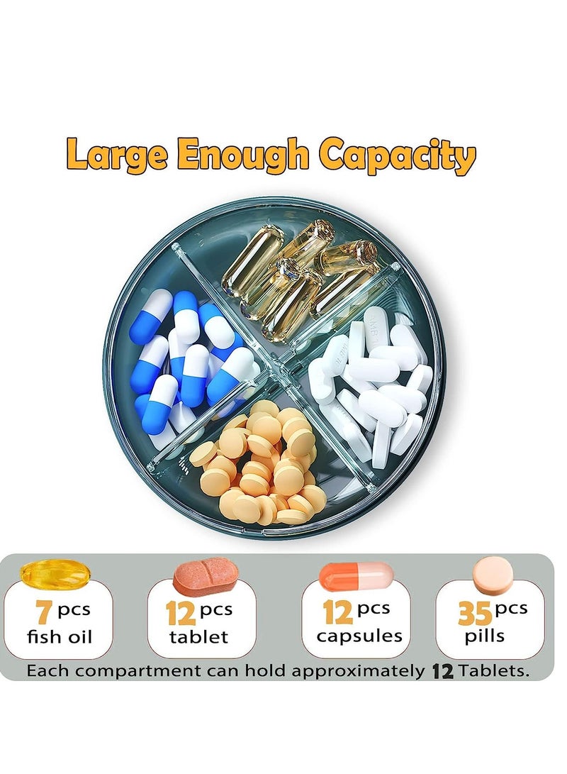 Suntown Small Pill Box Travel Daily Pill Organizer Waterproof Portable Daily Small Cute Pill Case for Purses Pocket Compact Travel Medicine Holder - Image 2