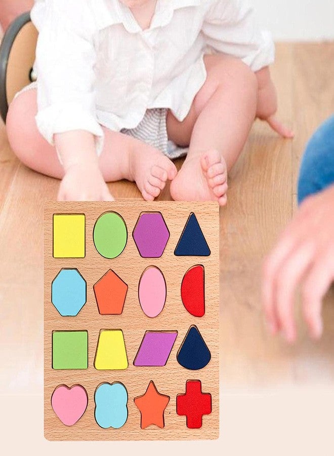 TS WITH TECHSUN Wooden Puzzles for Toddlers for Kids Preschool Learning Toys, Wooden Montessori Toddler Alphabet, Number, Shape Puzzles for Kids 2-4 Years Old (Shape Puzzle) - Image 5