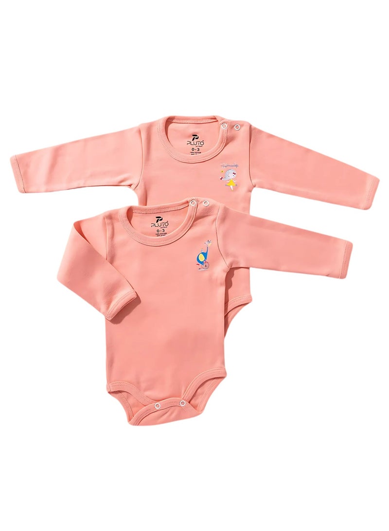 Pluto Pack of 3 Cotton Long Sleeve Bodysuit for Baby Girl - Image 4