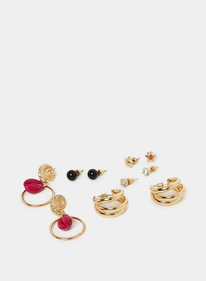 ستايلي Set of 5 - Shell & Star Design Earrings