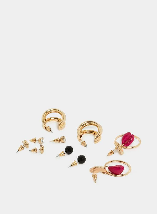 ستايلي Set of 5 - Shell & Star Design Earrings