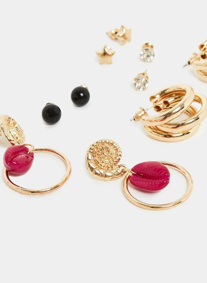 ستايلي Set of 5 - Shell & Star Design Earrings